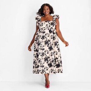 Women's Ankle A-Line Tank Dress - Future Collective Pink Floral XL